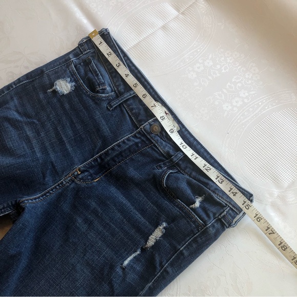 Hollister Women’s Size W30(11) Blue Ripped Skinny Jeans Pants Elastic Waist - Picture 8 of 16